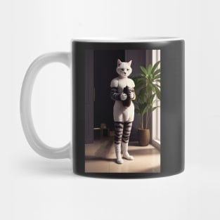 Intriguing portrait of Madame Chat in light and dark Mug